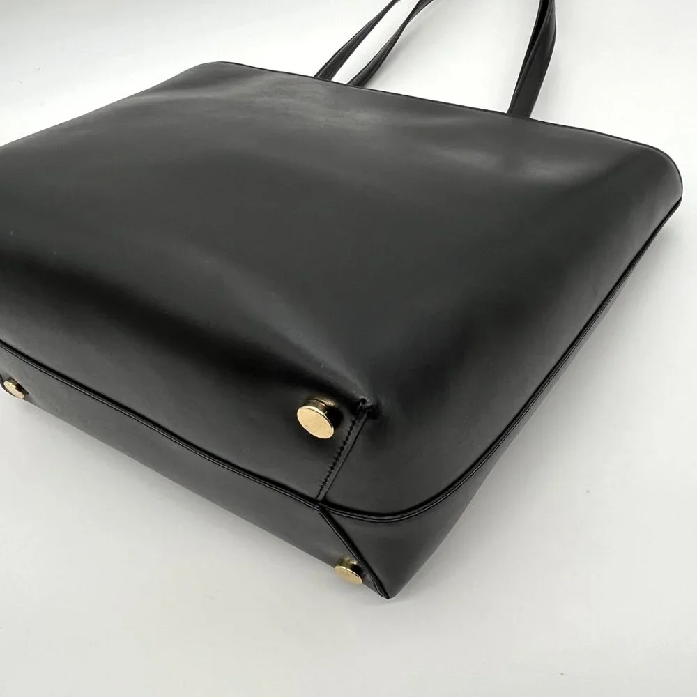 Michael Kors Black Leather Mott Tote Bag - Picture 8 of 11